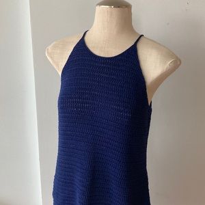 NWT navy blue knit Banana Republic halter dress size medium